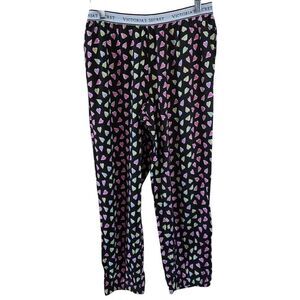 Victorias Secret Womens Heart Print Pajama Pants Black Multicolor Size M